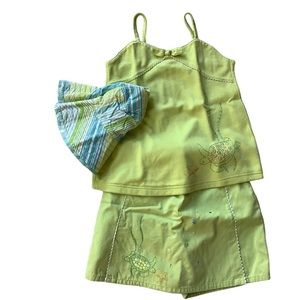 Gymboree 3 piece skort, hat and top set. Size 8&9 hat 5-7 yrs.